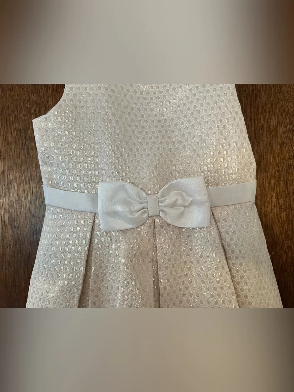 Girls Gymboree Size 10 Ivory Bow-Accent Party Dress